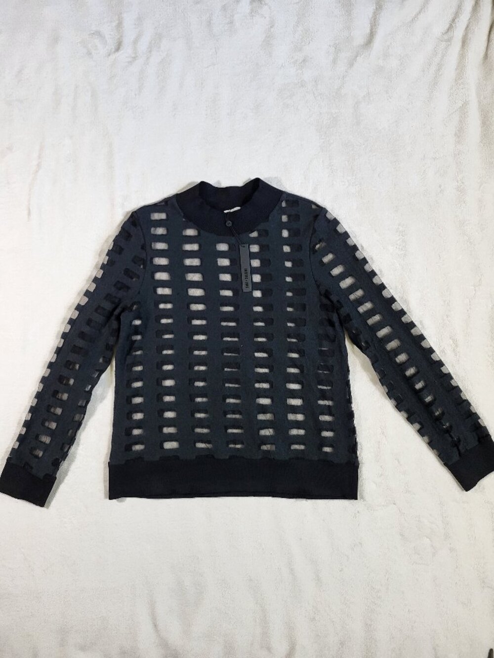 Suki + Solaine Windowpane Sweatshirt 60% Wool - Medium | NWT